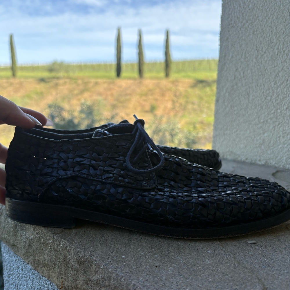 Vintage Foundry Co. Woven Leather Oxfords – Black – Size 9